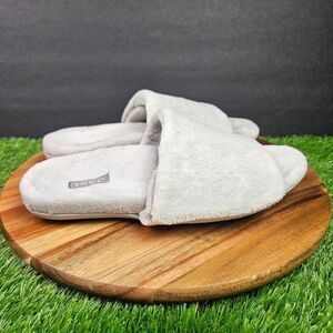 Vionic Dream Women's Slippers Size 9 White Faux Fur Slides Slip On Adjustable